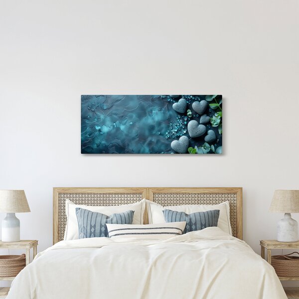 Obraz - Kamene tvaru srdca (120x50 cm)