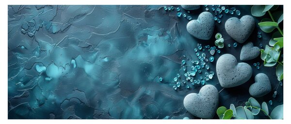 Obraz - Kamene tvaru srdca (120x50 cm)