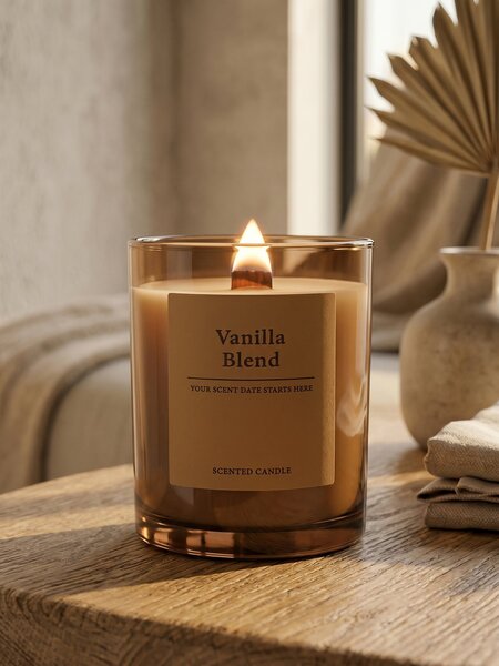 Sinsay - Vonná sviečka s prídavkom sójového vosku Vanilla Blend - béžová