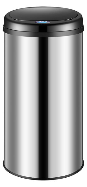 Bezdotykový odpadkový kôš s USB 40 L - strieborný