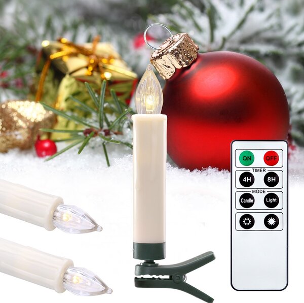 Dokonalé led vianočné sviečky na stromček sada 30 kusov s ovládačom