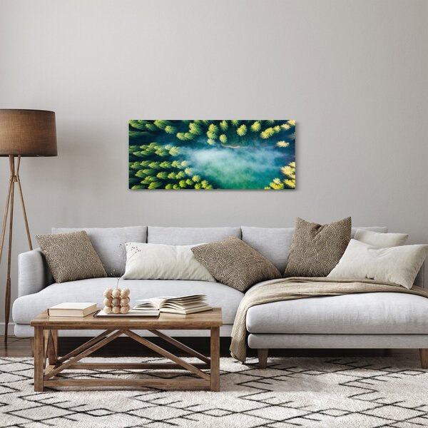 Obraz - Hmlou zahalený les (120x50 cm)