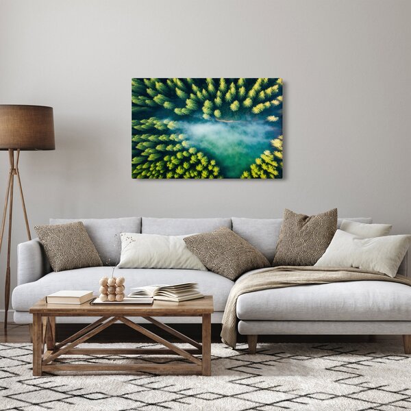 Obraz - Hmlou zahalený les (90x60 cm)