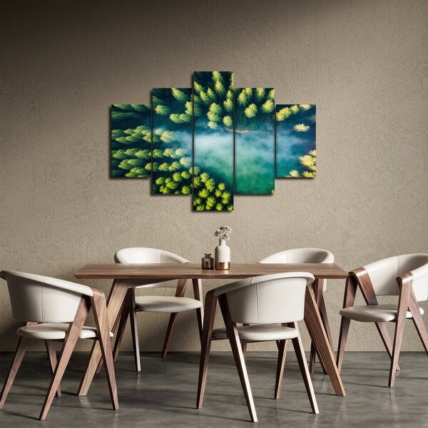 Obraz - Hmlou zahalený les (150x105 cm)