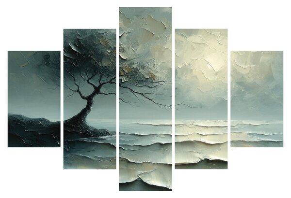 Obraz - Olejomaľba stromu s oceánom (150x105 cm)