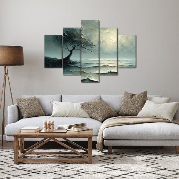 Obraz - Olejomaľba stromu s oceánom (150x105 cm)