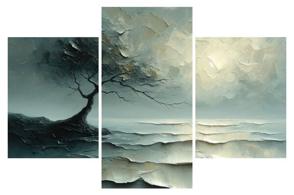 Obraz - Olejomaľba stromu s oceánom (90x60 cm)