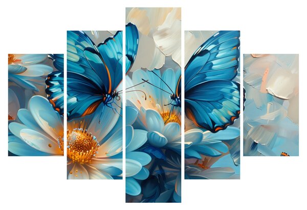 Obraz - Modrí motýle (150x105 cm)