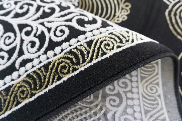 Berfin Dywany , Kusový koberec Elite 3935 Black Gold, 80x150, čierna, kancelária