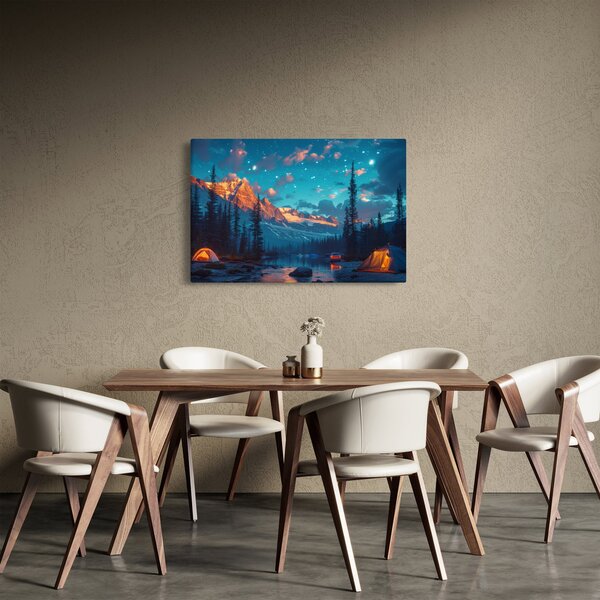 Obraz - Kempovanie v horách (90x60 cm)