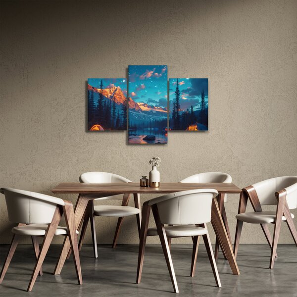 Obraz - Kempovanie v horách (90x60 cm)