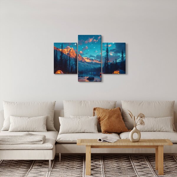 Obraz - Kempovanie v horách (90x60 cm)