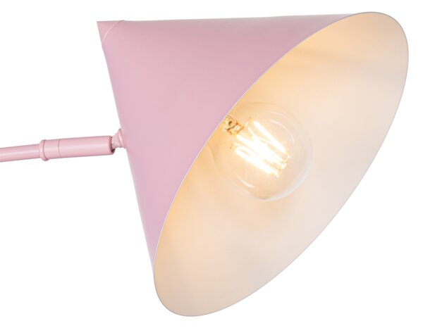Dizajnová nástenná lampa ružová nastaviteľná - Triangolo