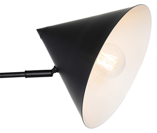 Dizajnová nástenná lampa čierna nastaviteľná - Triangolo