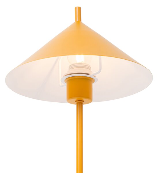 Dizajnová stolná lampa žltá - Triangolo