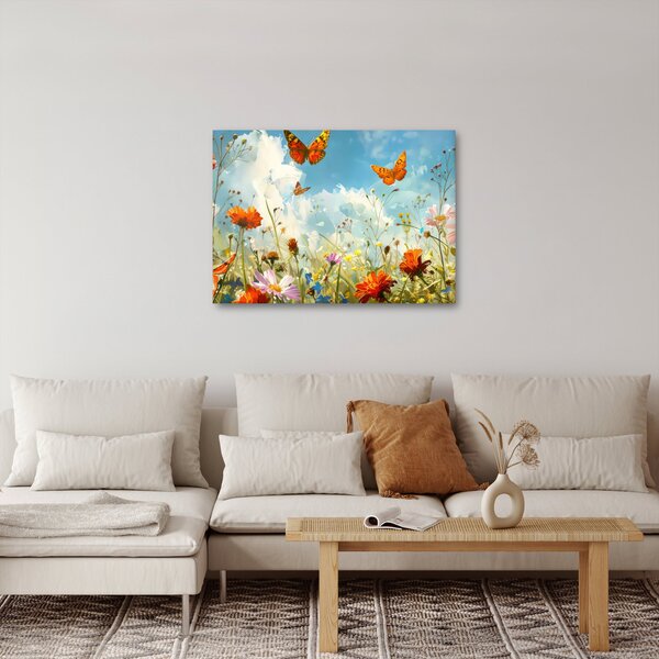 Obraz - Motýle na letnej lúke (70x50 cm)