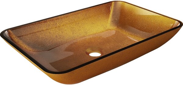 Mexen Megan, sklenené umývadlo na dosku, 56 x 36 cm, zlatá, 24135650