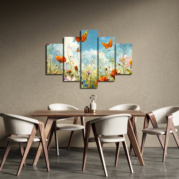 Obraz - Motýle na letnej lúke (150x105 cm)