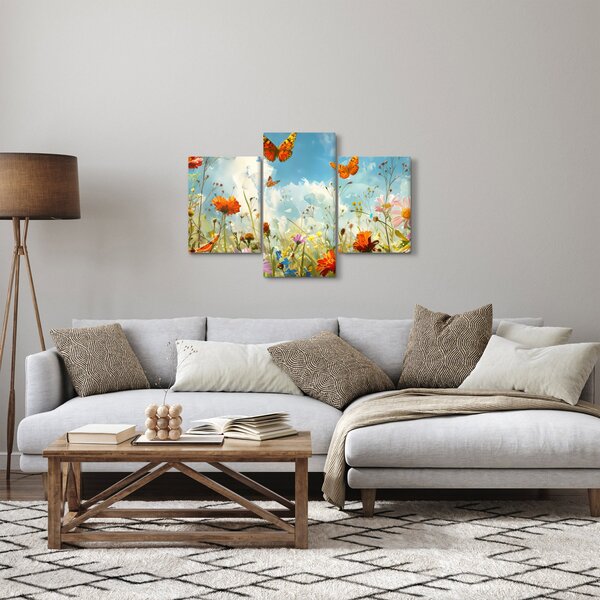 Obraz - Motýle na letnej lúke (90x60 cm)