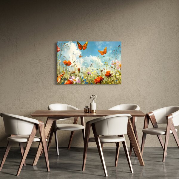 Obraz - Motýle na letnej lúke (90x60 cm)