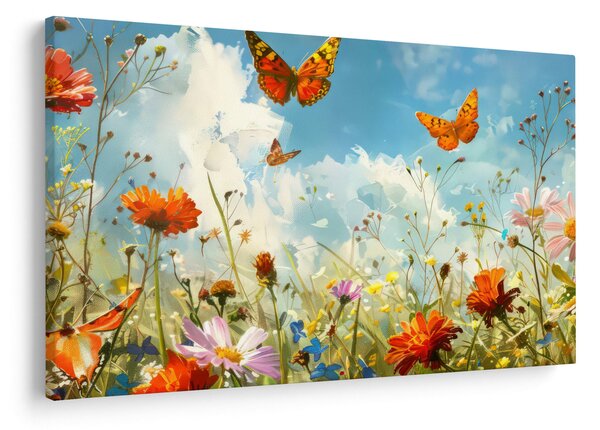 Obraz - Motýle na letnej lúke (90x60 cm)