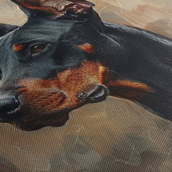 Obraz - Portrét Dobermana (120x50 cm)