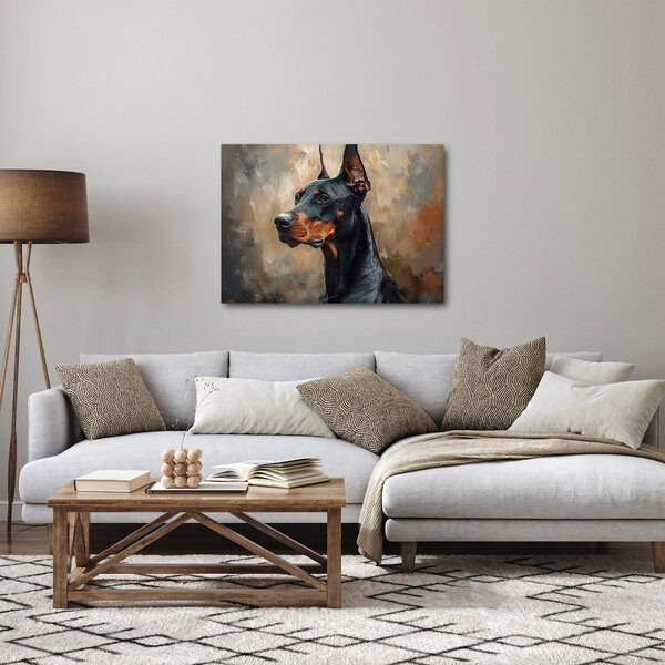 Obraz - Portrét Dobermana (70x50 cm)