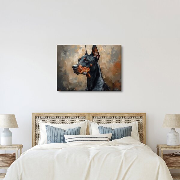Obraz - Portrét Dobermana (70x50 cm)