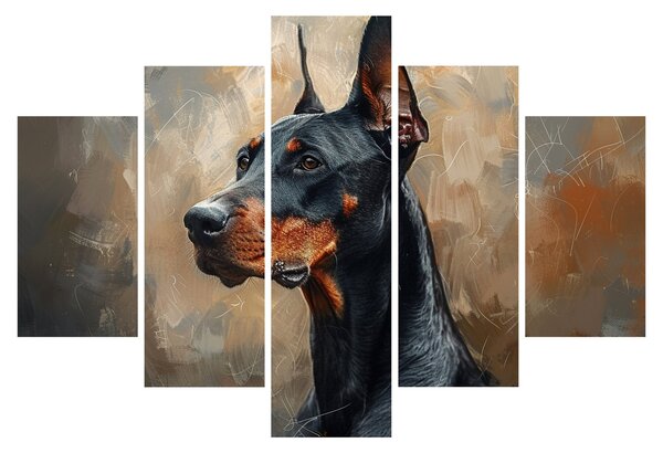 Obraz - Portrét Dobermana (150x105 cm)