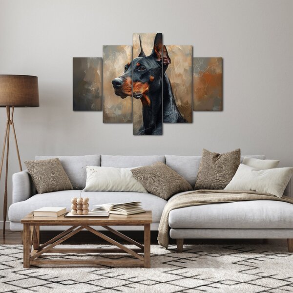 Obraz - Portrét Dobermana (150x105 cm)