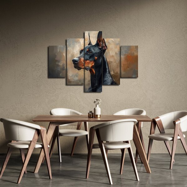 Obraz - Portrét Dobermana (150x105 cm)