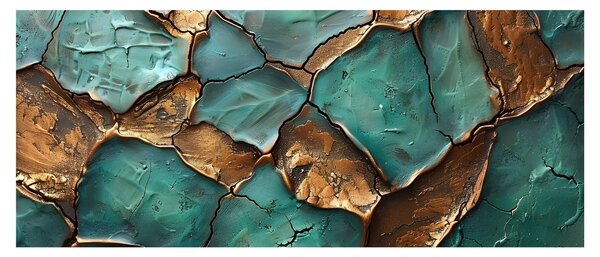 Obraz - Zeleno-zlatá maľba (120x50 cm)