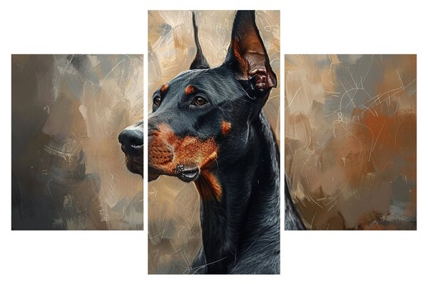 Obraz - Portrét Dobermana (90x60 cm)