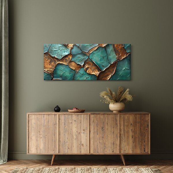 Obraz - Zeleno-zlatá maľba (120x50 cm)
