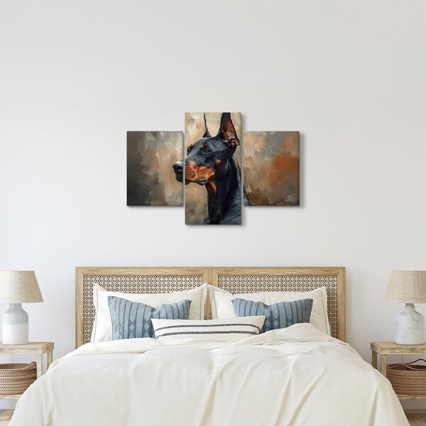 Obraz - Portrét Dobermana (90x60 cm)