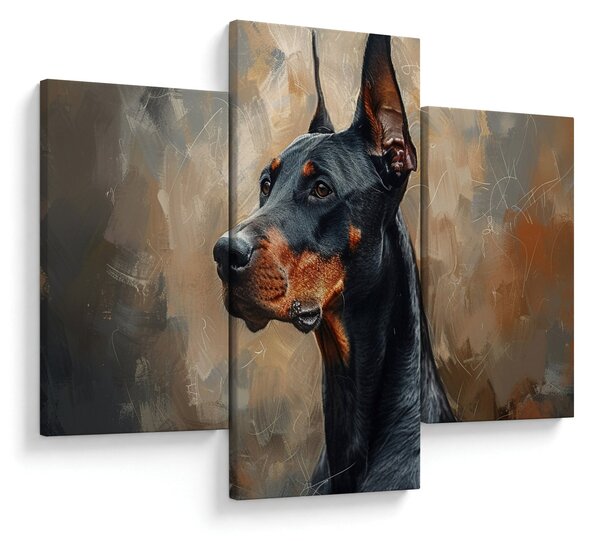 Obraz - Portrét Dobermana (90x60 cm)