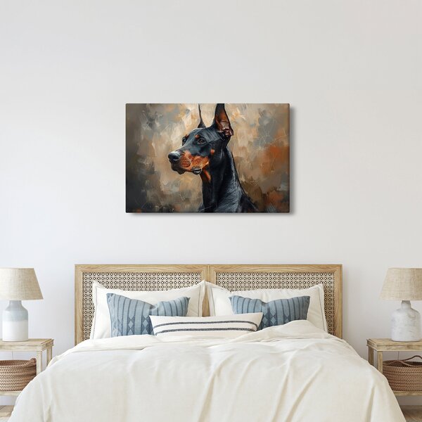 Obraz - Portrét Dobermana (90x60 cm)