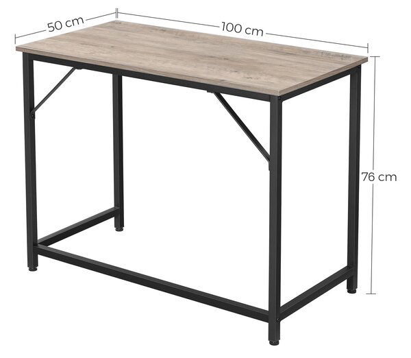 PÍSACÍ STÔL, sivá, čierna, 100/50/75,5 cm MID.YOU - Online Only kancelárie, Online Only