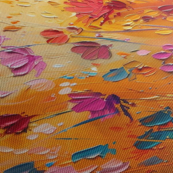 Obraz - Maľba farebných kvetov (120x50 cm)