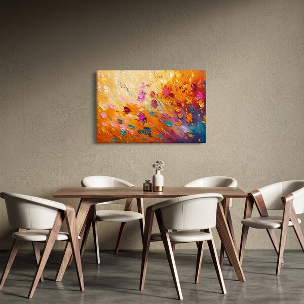 Obraz - Maľba farebných kvetov (90x60 cm)