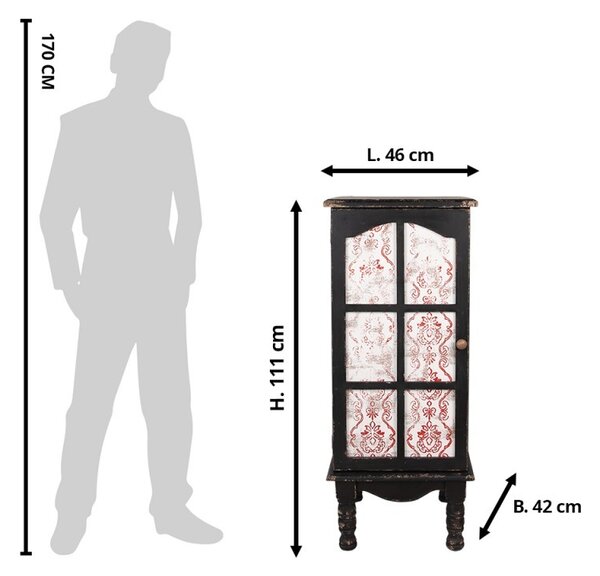 Čierna antik drevená skrinka / knižnica Leonia - 46*42*111 cm - Clayre & Eef
