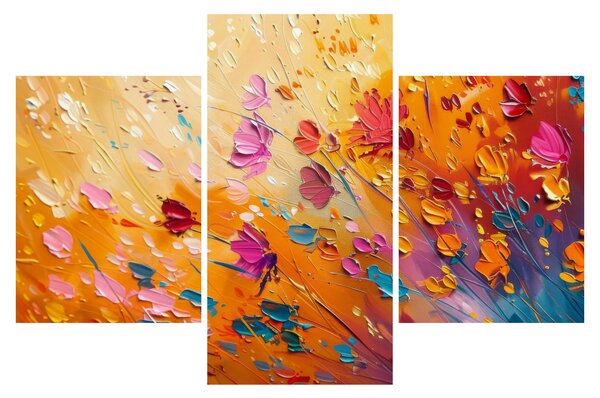 Obraz - Maľba farebných kvetov (90x60 cm)