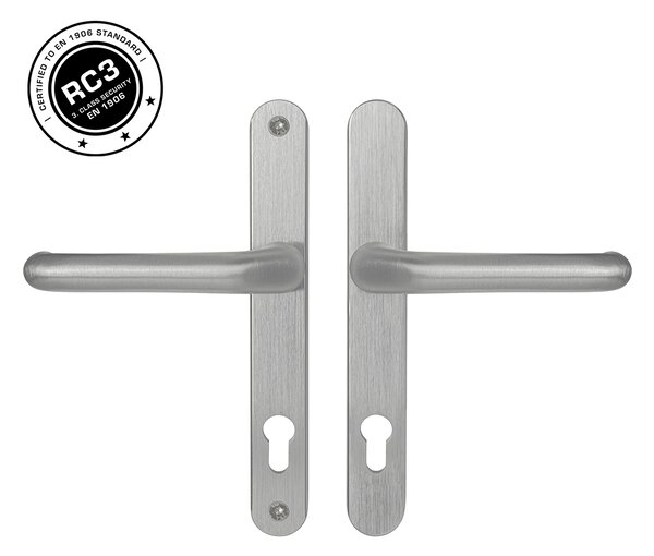 MPK - SECURO ALU A04 - SOU COSLAN kľučka/kľučka PZ 92 mm Strieborná matná