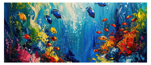 Obraz - Maľba podmorského sveta (120x50 cm)