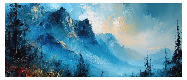 Obraz - Maľba hôr (120x50 cm)