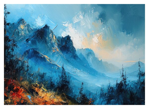 Obraz - Maľba hôr (70x50 cm)