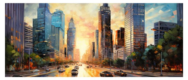 Obraz - Maľba mesta (120x50 cm)