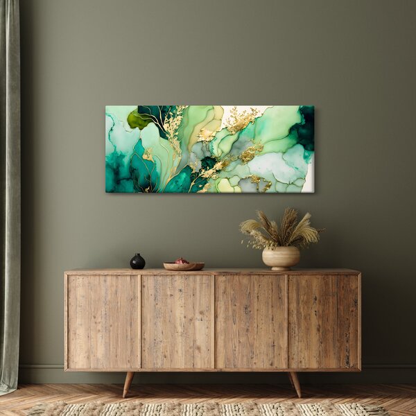 Obraz - Zelená abstrakcia (120x50 cm)