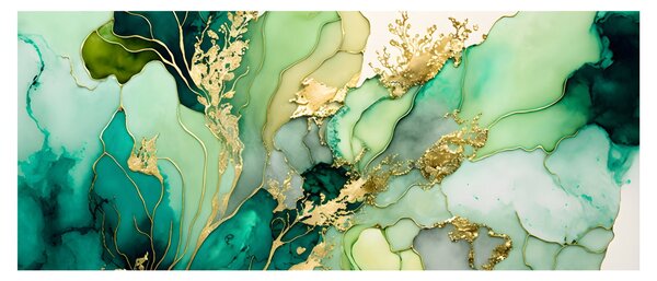 Obraz - Zelená abstrakcia (120x50 cm)