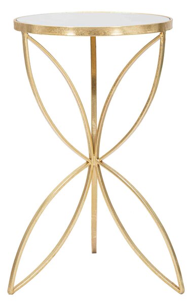 KONFERENČNÝ STOLÍK, biela, zlatá, kov, sklo, 35/35/60 cm - Stolíky do obývačky, Online Only